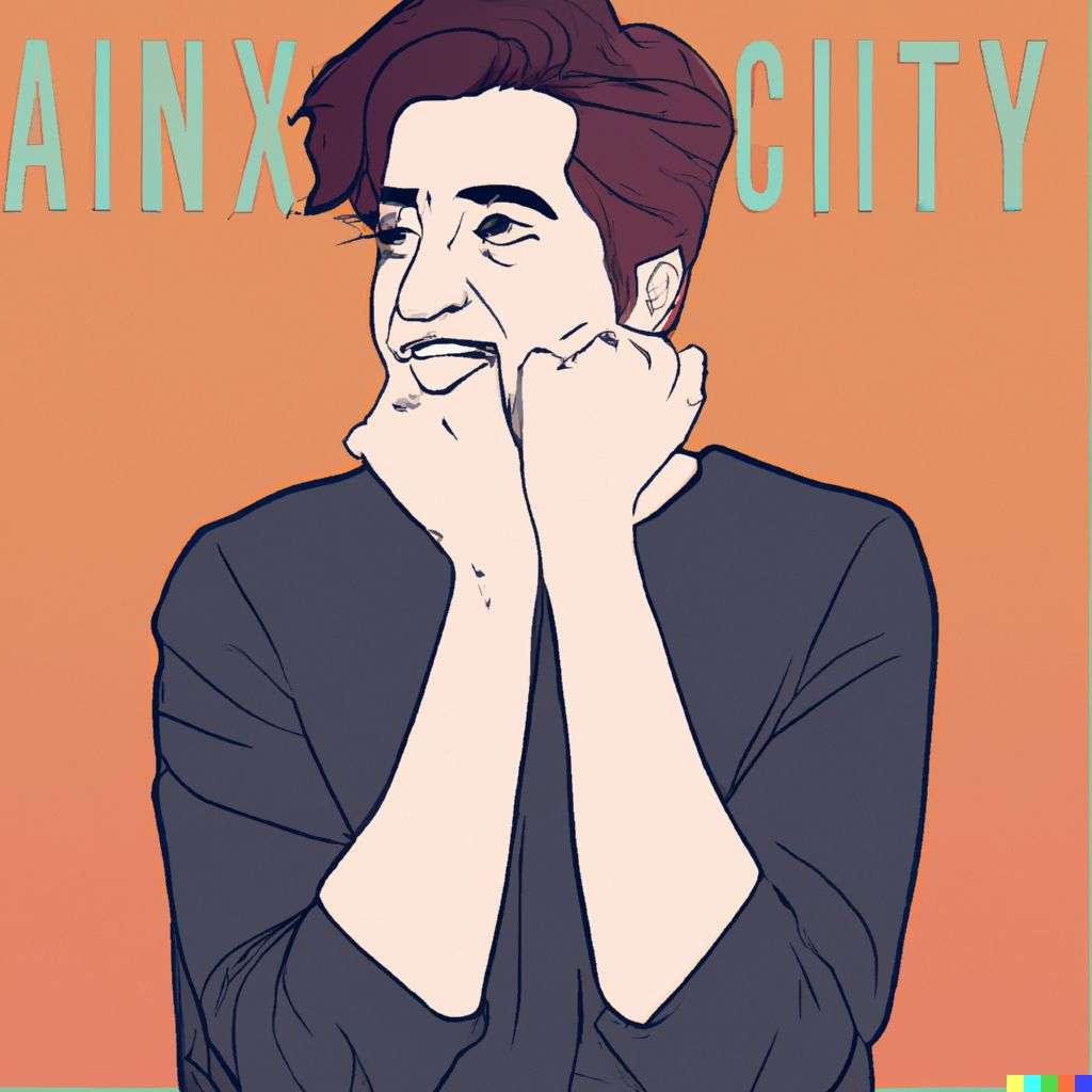 a representation of anxiety, retro comic art, triadic color scheme
